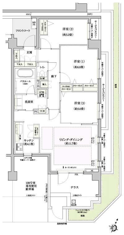 Floor: 3LDK, occupied area: 74.79 sq m
