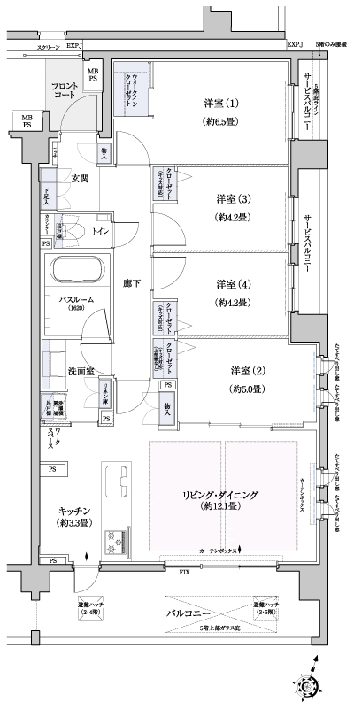 Floor: 4LDK + WIC, the occupied area: 80.37 sq m