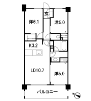 Floor: 3LDK + WIC, the occupied area: 65.27 sq m