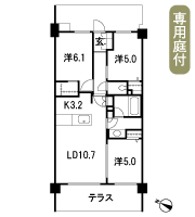 Floor: 3LDK + WIC, the occupied area: 65.27 sq m