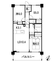 Floor: 2LDK + S, the occupied area: 66.56 sq m