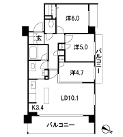 Floor: 3LDK, occupied area: 66.79 sq m