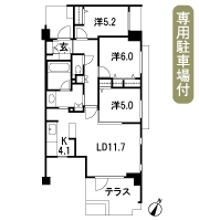 Floor: 3LDK, occupied area: 74.79 sq m