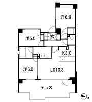 Floor: 3LDK + WIC, the occupied area: 66.36 sq m