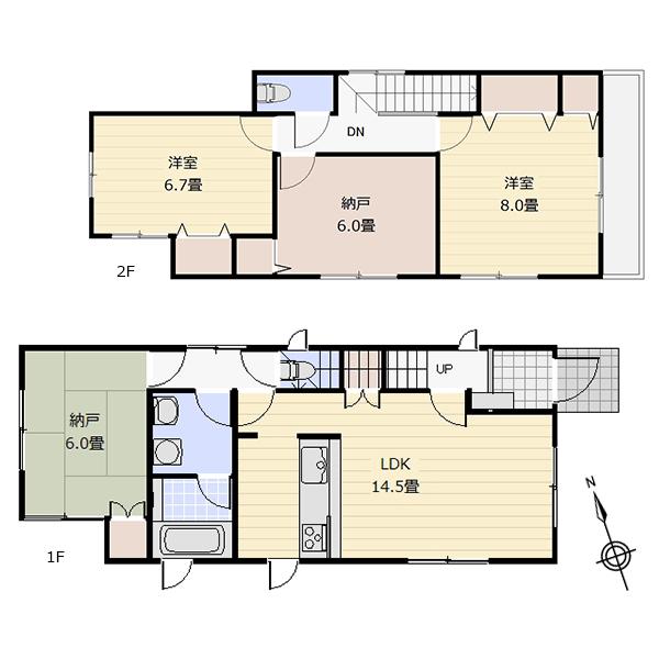 Floor plan. 29,800,000 yen, 2LDK + 2S (storeroom), Land area 120.1 sq m , Building area 93.95 sq m