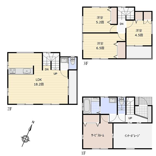 Floor plan. 27,800,000 yen, 3LDK + S (storeroom), Land area 63.91 sq m , Building area 106.51 sq m