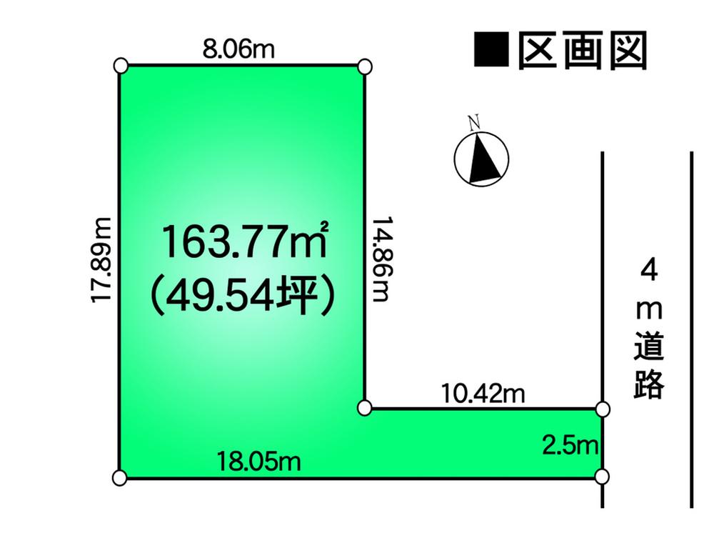 Compartment figure. Land price 12.6 million yen, Land area 163.77 sq m compartment view