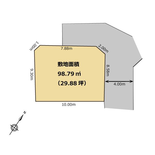 Compartment figure. Land price 19,800,000 yen, Land area 98.79 sq m