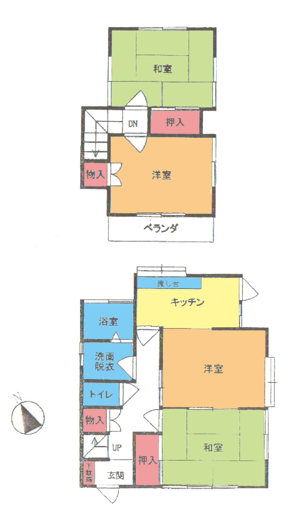 Floor plan. 9.8 million yen, 4K, Land area 74.92 sq m , Building area 68.31 sq m floor plan