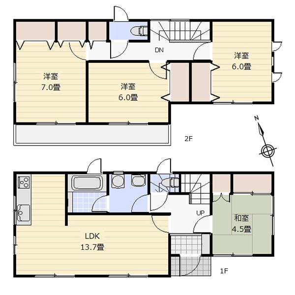 Floor plan. 28.8 million yen, 4LDK, Land area 164.8 sq m , Building area 93.14 sq m
