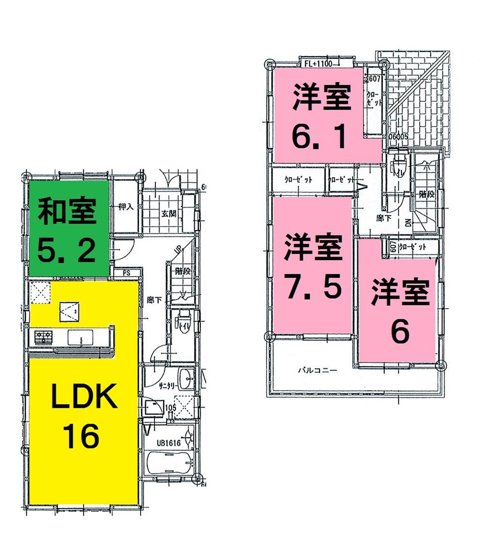 Floor plan. 33,800,000 yen, 4LDK, Land area 140.24 sq m , Building area 99.36 sq m