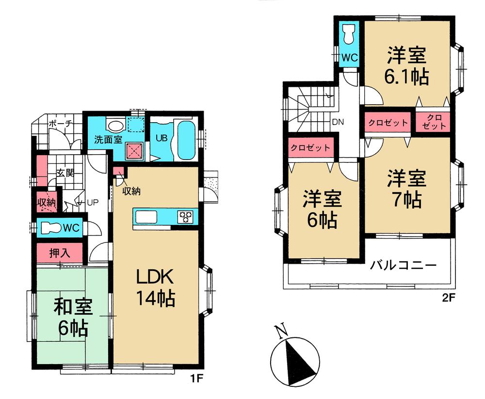Floor plan. 33,800,000 yen, 4LDK, Land area 113.82 sq m , Building area 95.43 sq m floor plan