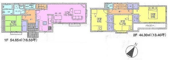 Floor plan. 32,800,000 yen, 4LDK, Land area 105.42 sq m , Building area 98.95 sq m