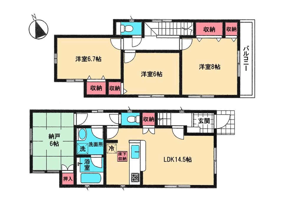 Floor plan. 29,800,000 yen, 4LDK, Land area 120.1 sq m , Building area 93.95 sq m