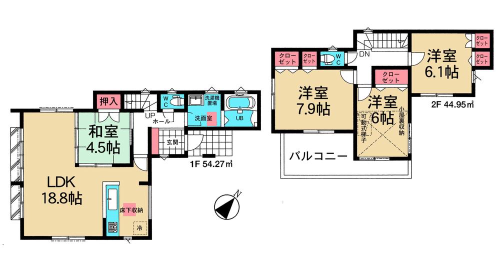 Floor plan. 32,800,000 yen, 4LDK, Land area 148.95 sq m , Building area 99.22 sq m 2 Building