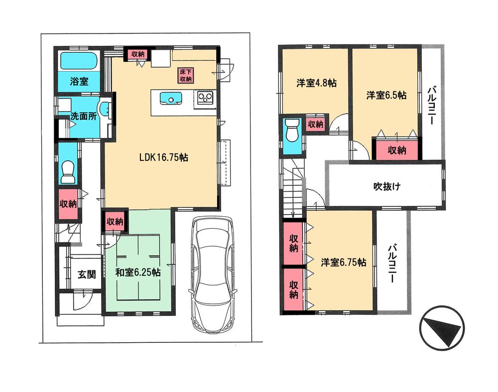 Floor plan. 34,900,000 yen, 4LDK, Land area 100.19 sq m , Building area 100.61 sq m