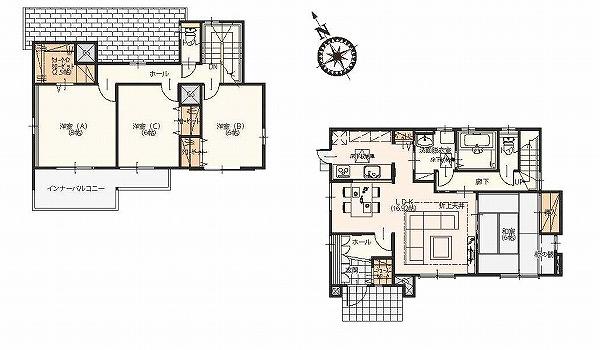 Floor plan. (Building 2), Price 23,980,000 yen, 4LDK, Land area 383.98 sq m , Building area 112.61 sq m