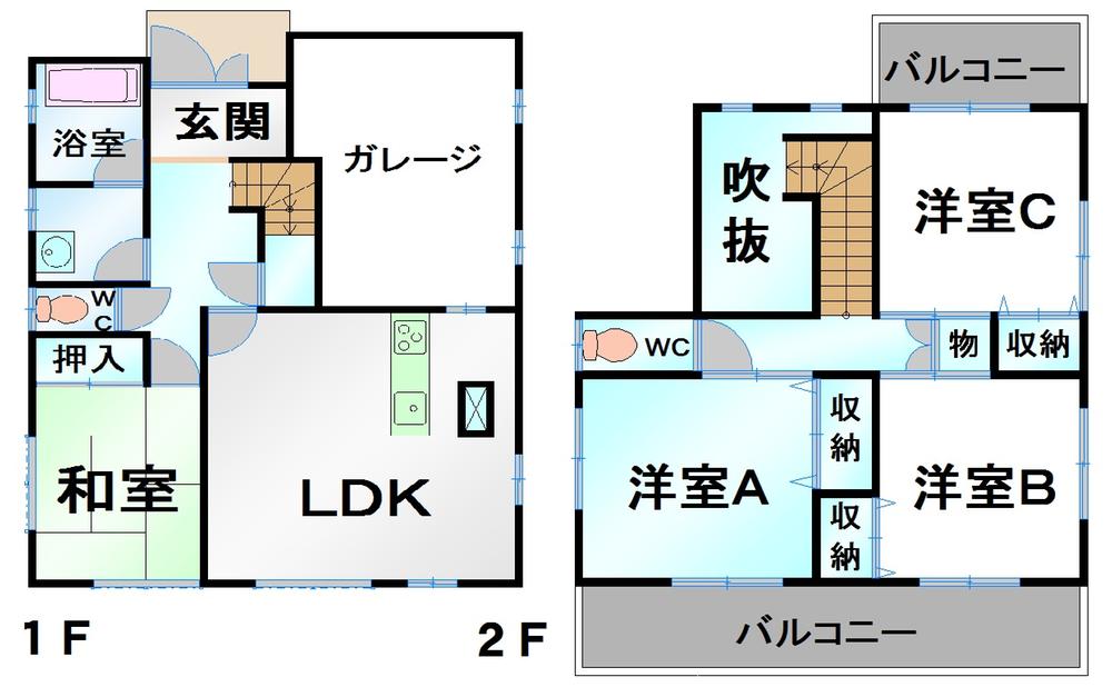 Floor plan. 29,800,000 yen, 4LDK, Land area 198.37 sq m , Building area 119.23 sq m