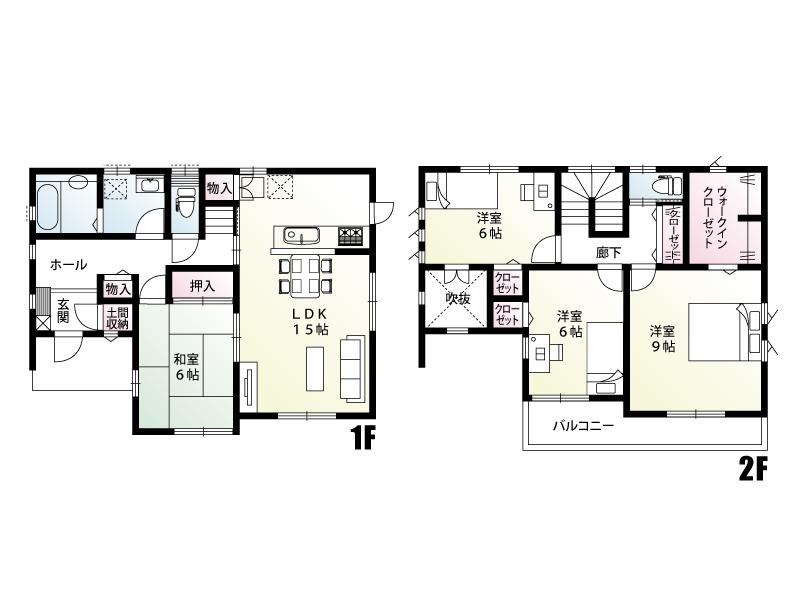 Floor plan. (E Building), Price 25,800,000 yen, 4LDK, Land area 173.5 sq m , Building area 108.47 sq m