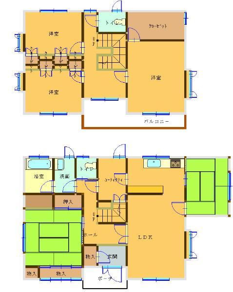 Floor plan. 12.8 million yen, 5LDK, Land area 180.1 sq m , Easy-to-use floor plan of the building area 145.9 sq m 5LDK