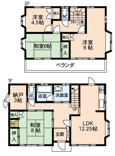 Floor plan. 11.8 million yen, 4LDK + S (storeroom), Land area 331.99 sq m , Building area 107.64 sq m
