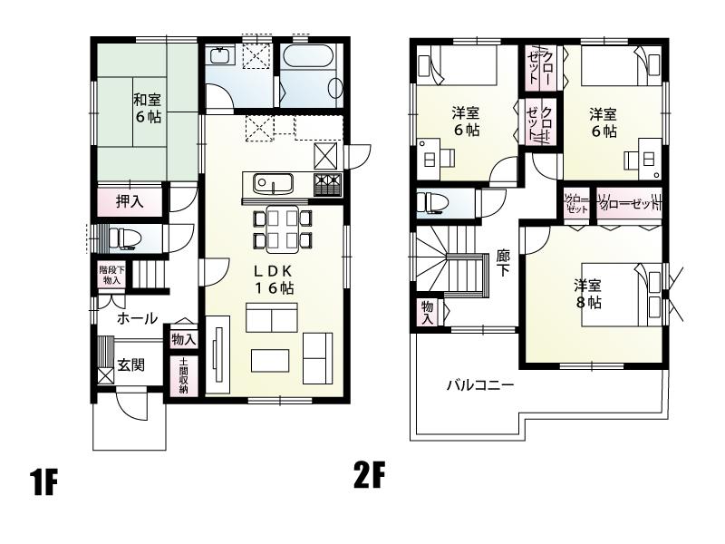 Floor plan. (I Building), Price 20.8 million yen, 4LDK, Land area 135.1 sq m , Building area 107.07 sq m