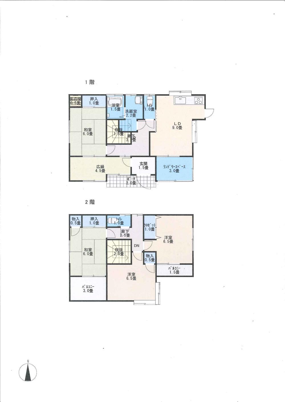 Floor plan. 13 million yen, 4LDK + S (storeroom), Land area 151.04 sq m , Building area 97.77 sq m also laundry when outside the room safe with sun room