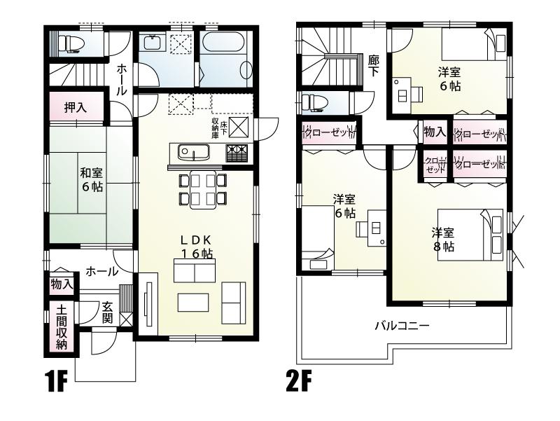Floor plan. (M Building), Price 26,800,000 yen, 4LDK, Land area 177.89 sq m , Building area 107.51 sq m