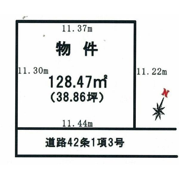 Compartment figure. Land price 3.5 million yen, Land area 128.47 sq m
