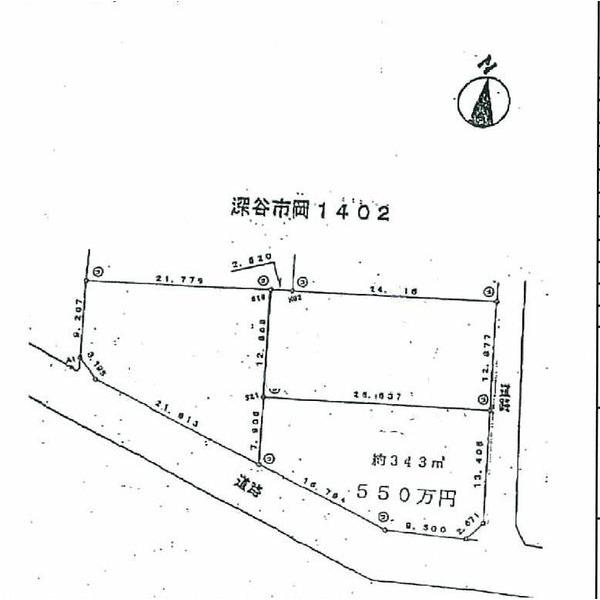 Compartment figure. Land price 4.5 million yen, Land area 343 sq m