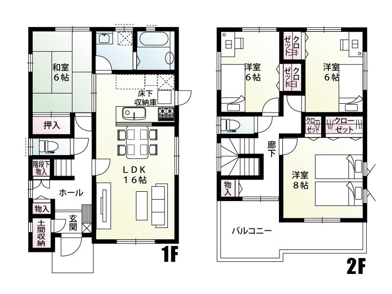 Floor plan. (B Building), Price 24,800,000 yen, 4LDK, Land area 179.52 sq m , Building area 107.51 sq m