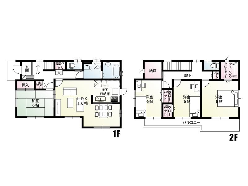 Floor plan. (H Building), Price 24,800,000 yen, 4LDK+S, Land area 167.32 sq m , Building area 110.12 sq m