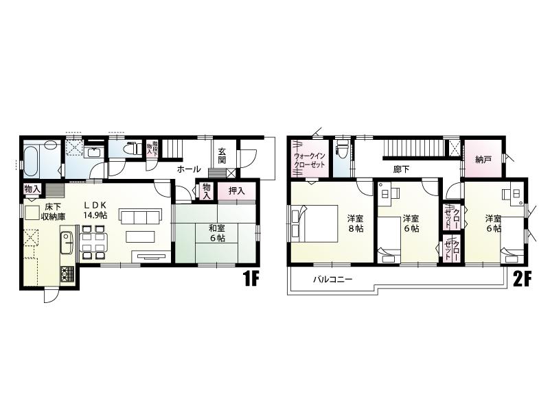 Floor plan. (C Building), Price 22,800,000 yen, 4LDK+S, Land area 167.44 sq m , Building area 107.64 sq m