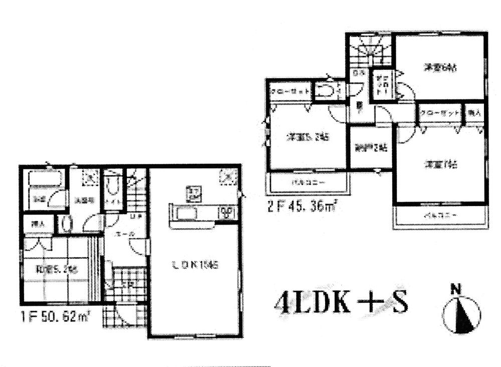 Floor plan. 19,800,000 yen, 4LDK + S (storeroom), Land area 172.12 sq m , Building area 95.98 sq m floor plan ※ I'm sorry image is rough! 