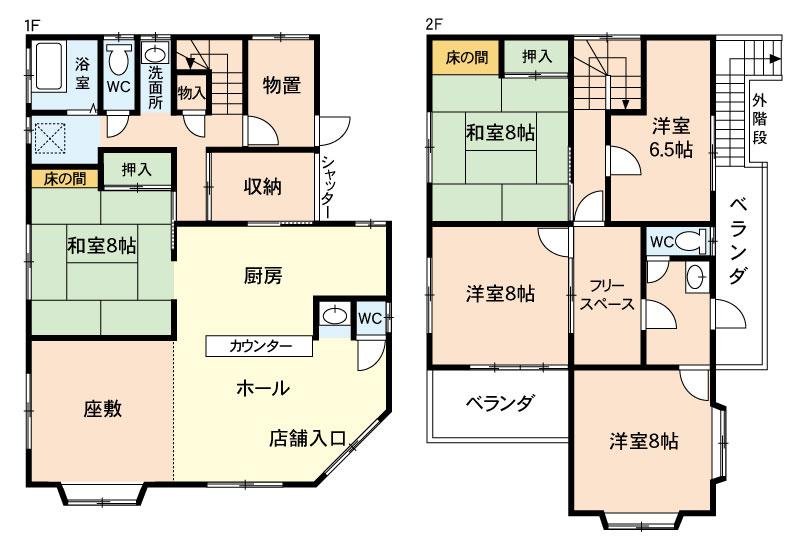 Floor plan. 7,920,000 yen, 5K, Land area 125.45 sq m , Building area 134.94 sq m