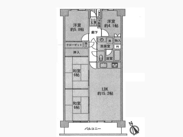Floor plan. 4LDK, Price 8.5 million yen, Occupied area 78.57 sq m , Since the floor plan of the balcony area 9.28 sq m 4LDK family OK