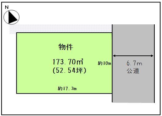 Compartment figure. Land price 8.3 million yen, Land area 173.7 sq m front road is about 6.7m and wide