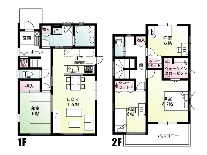 Floor plan. (A Building), Price 22,800,000 yen, 4LDK+S, Land area 186.5 sq m , Building area 109.3 sq m