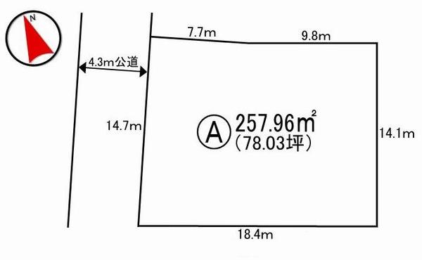 Compartment figure. Land price 10.8 million yen, Land area 257.96 sq m