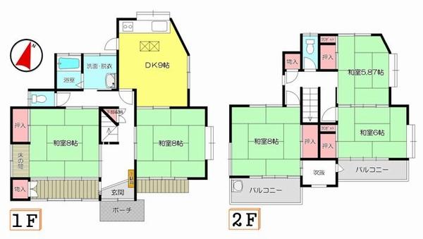 Floor plan. 10.8 million yen, 5DK, Land area 226.14 sq m , Building area 115.86 sq m