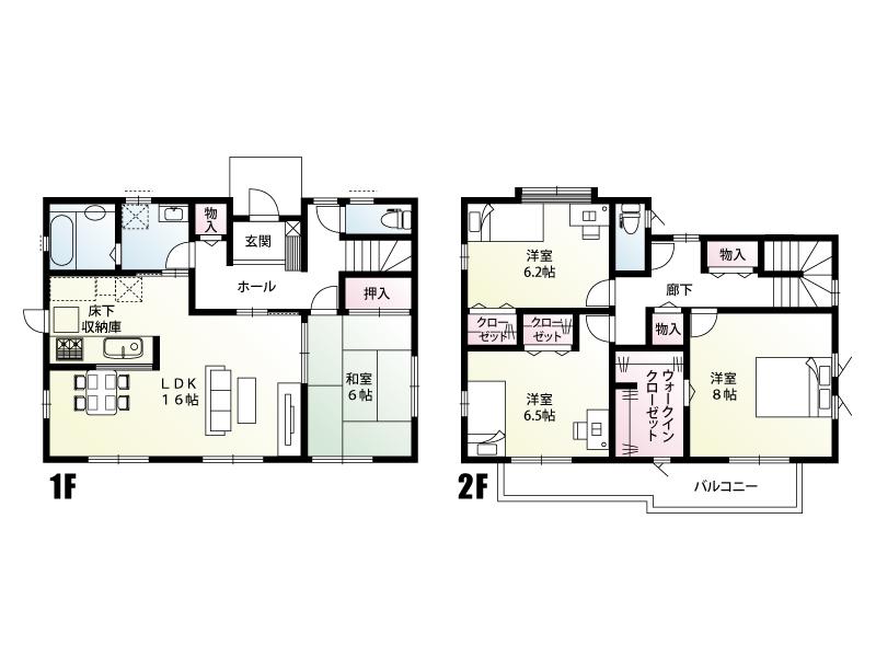Floor plan. (F Building), Price 23,300,000 yen, 4LDK, Land area 184.85 sq m , Building area 111.41 sq m