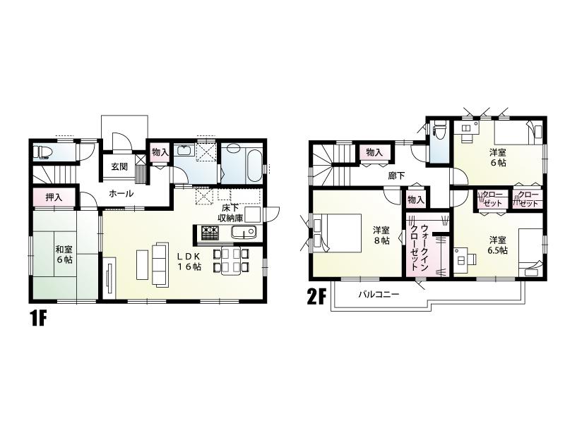 Floor plan. (E Building), Price 21,800,000 yen, 4LDK, Land area 198.17 sq m , Building area 110.95 sq m