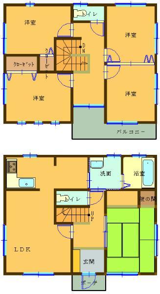 Floor plan. 21,800,000 yen, 5LDK, Land area 257.37 sq m , Building area 124 sq m