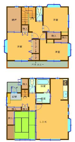 Floor plan. 17.8 million yen, 4LDK+S, Land area 152.1 sq m , Building area 109.3 sq m