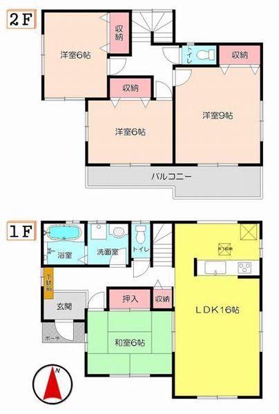 Floor plan. (1 Building), Price 22,800,000 yen, 4LDK, Land area 144.3 sq m , Building area 105.15 sq m