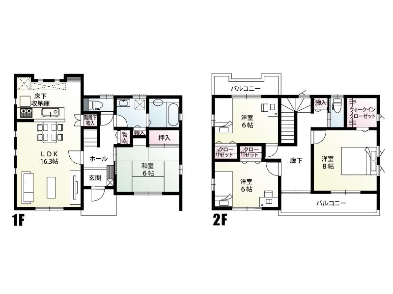 Floor plan. (A Building), Price 22,800,000 yen, 4LDK, Land area 177.59 sq m , Building area 109.3 sq m