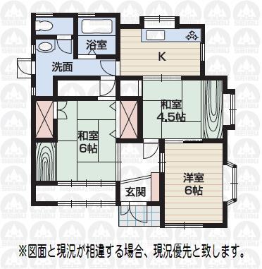 Floor plan. 9.8 million yen, 3DK, Land area 172.2 sq m , Building area 65.41 sq m