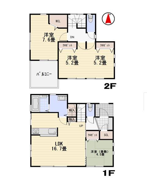 Floor plan. 28.8 million yen, 4LDK, Land area 214.02 sq m , Building area 95.22 sq m floor plan