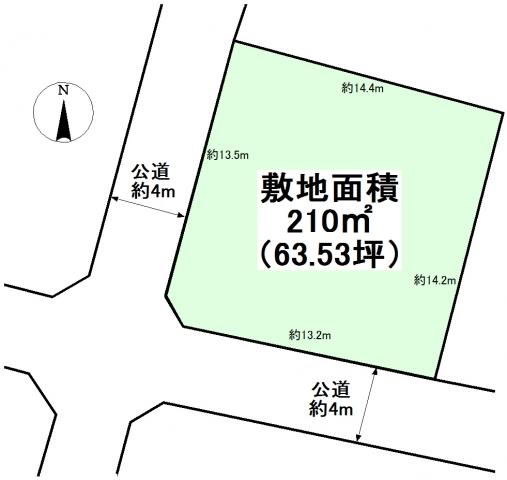 Compartment figure. Land price 17.8 million yen, Land area 210 sq m