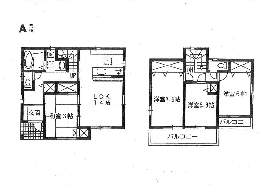 Floor plan. Price 28 million yen, 4LDK, Land area 182.26 sq m , Building area 98.53 sq m